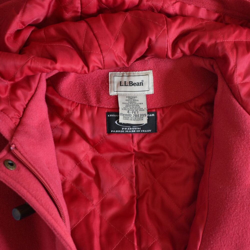 L.L. Bean Women's Classic Lambswool Duffel Coat Coral Size 4P - Picture 6 of 8